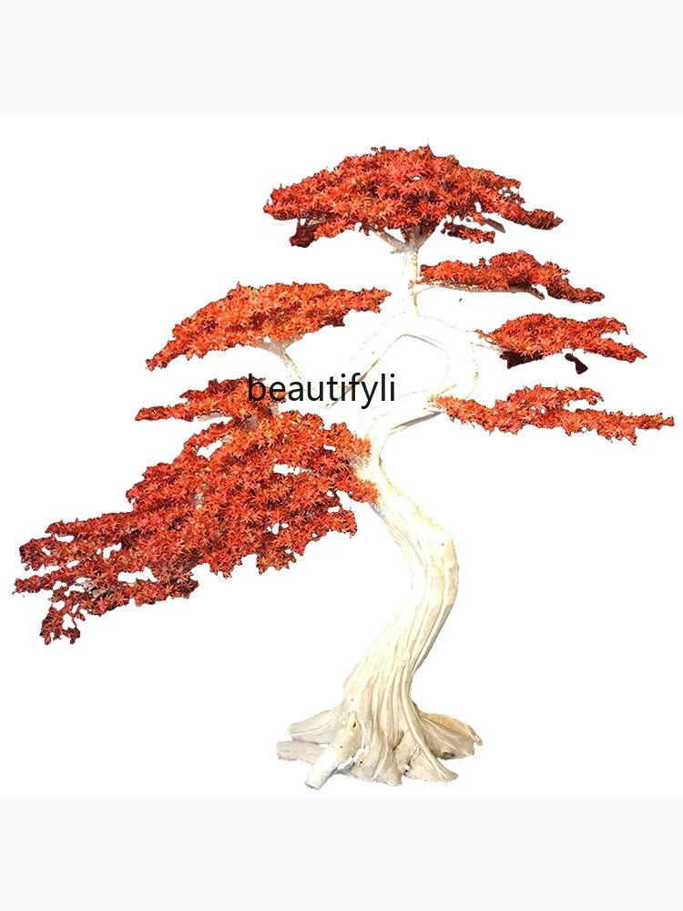 

Emulational Red Maple Leaf Tree Large Indoor Hotel Sales Center Decorative Landscaping Fake Trees Decoration