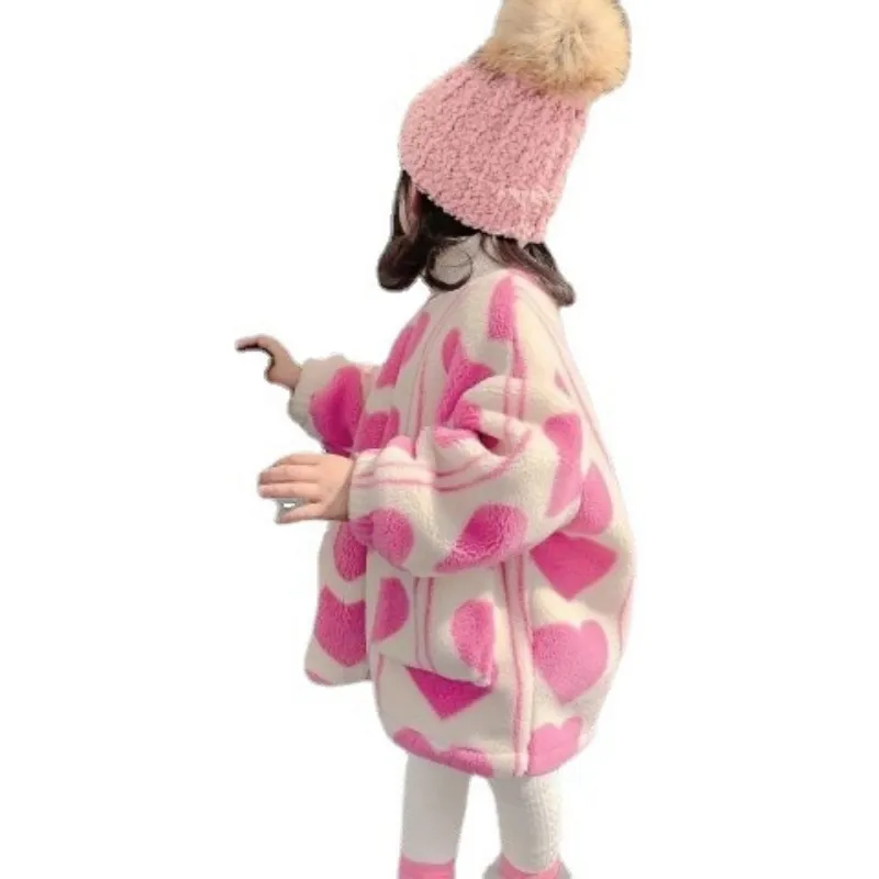 Vestiti per ragazze 2023 nuovo cappotto di lana autunno inverno cappotto di lana per bambini moda bambino trapuntato Top in peluche abrigo invierno