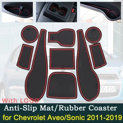 Anti-slip Door Rubber Cup Cushion for Chevrolet Aveo Sonic 2011~2019 2015 2016 2017 Chevy T300 MK2 Red Car Interior Accessories