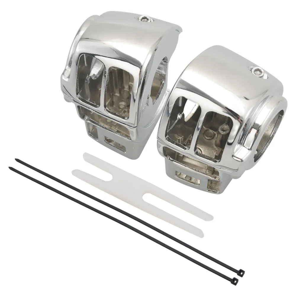 For Harley Road Glide Electra Glide FLHR FLHRC FLHT FLHTCU 96-2013 Motorcycle Chrome Handlebar Control Switch Housings Cover