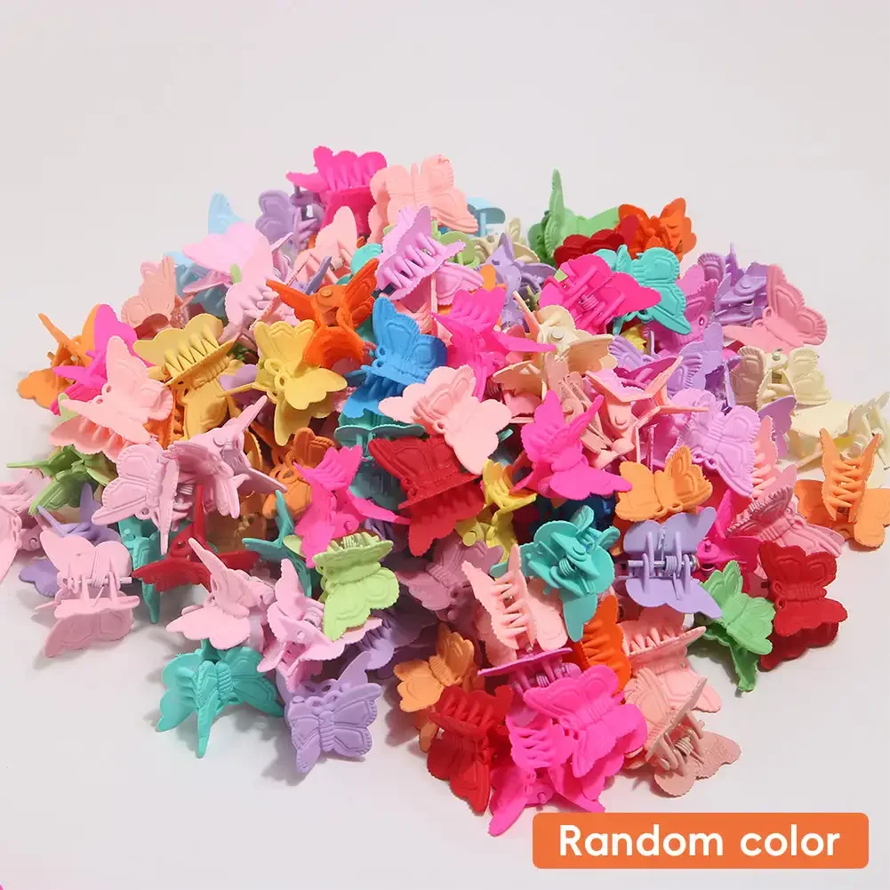 1 pz Mini farfalle fermaglio per capelli multicolori copricapo nodo amore caramelle Clip artiglio di colore solido accessori per capelli per neonate