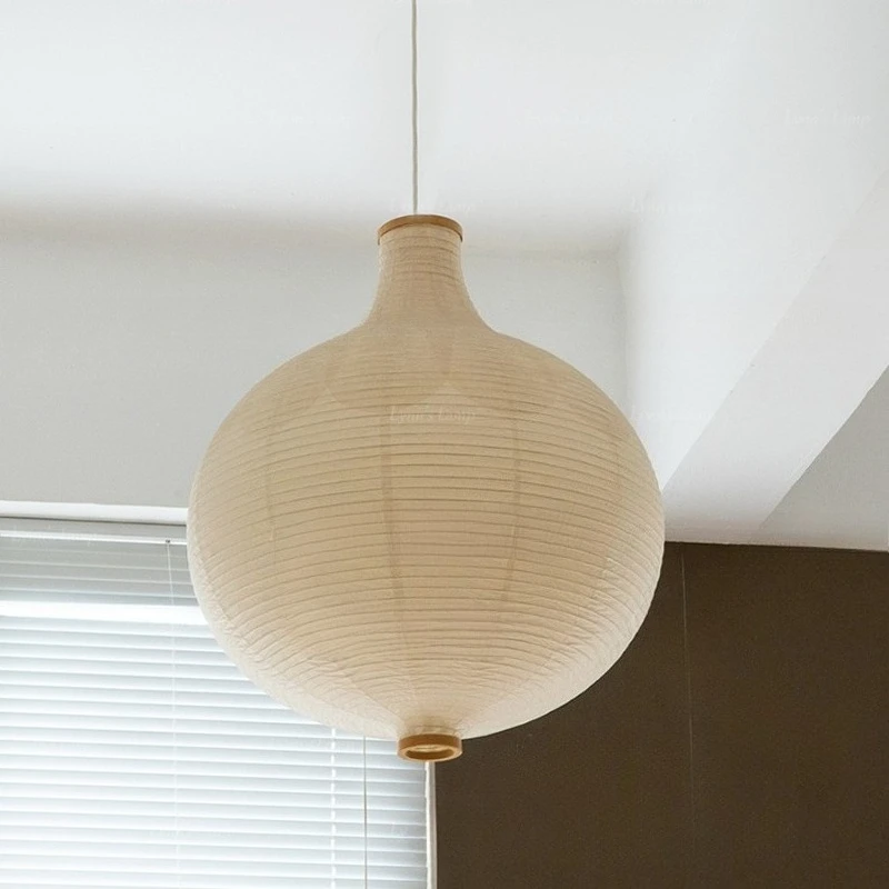 Lámparas colgantes de papel de arroz blanco con forma de cebolla japonesa Wabi Sabi, lámparas colgantes de ambiente para sala de estar, dormitorio, cocina y restaurante