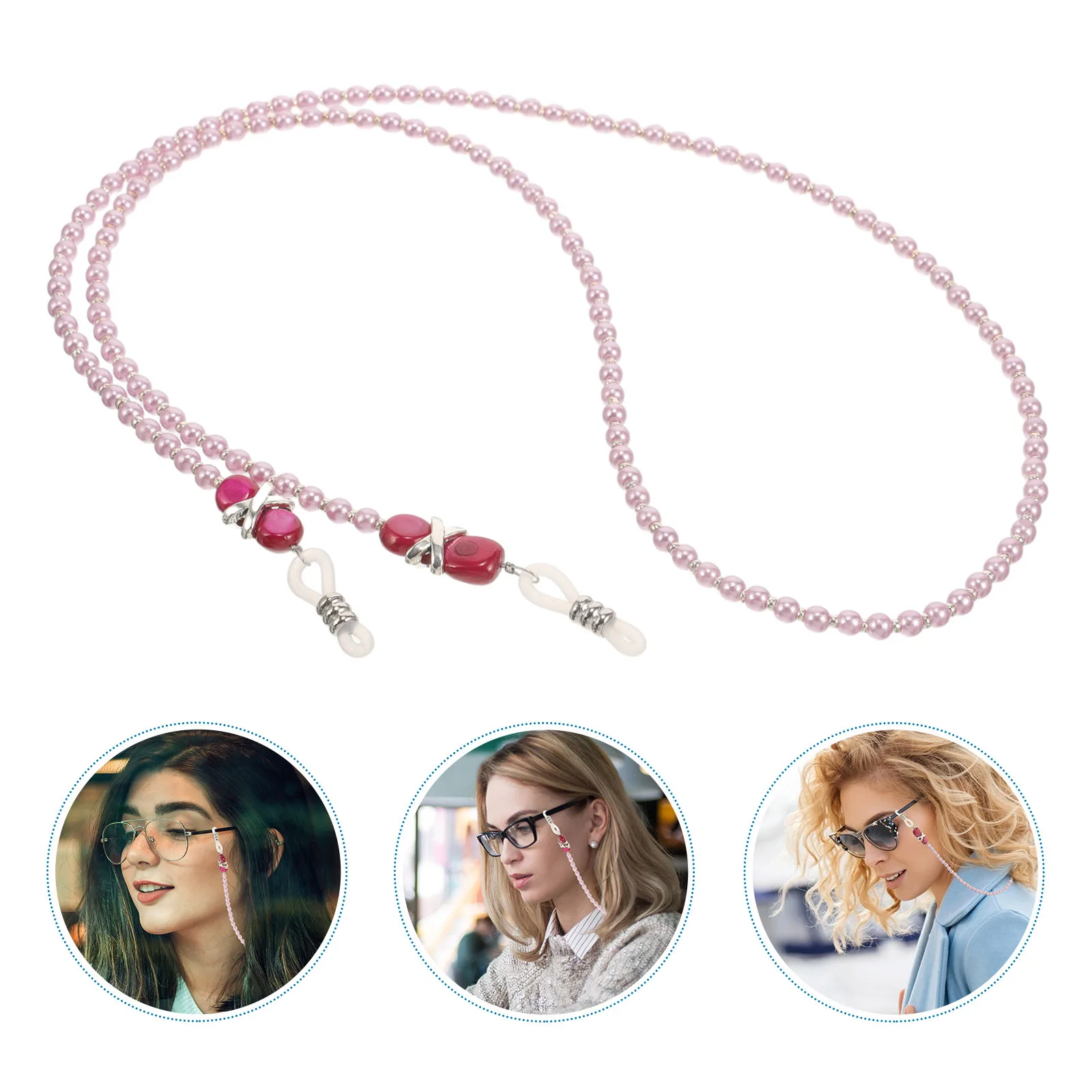 

Eyeglass Chain For Women Beaded Glasses Holder Strap Fashion Sunglasses Lanyard Stylish Pearl Design Durable Accessory