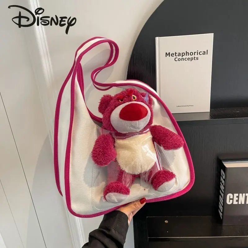 Disney Strawberry Bear New Handbag Fashionable Large Capacity Handbag Cartoon Multi Functional Environmental Shopping Bag