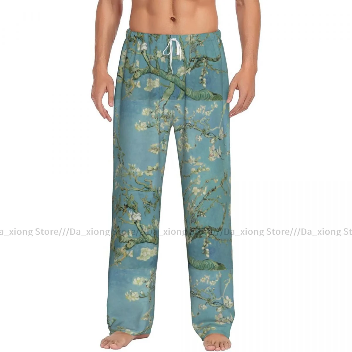 Men's Sleepwear Loose Sleep Pants Pajamas Van Gogh Blossoming Almond Tree Long Lounge Bottoms Casual Homewear