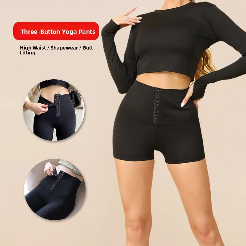하이웨이스트 요가 팬츠 여성용 스킨 디자인 티쿼터 길이 부팅 팬츠 여름용 얇은 바지