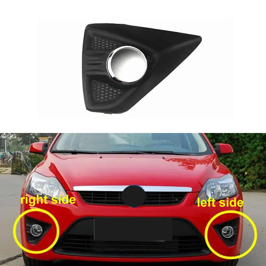 For Ford Focus 2009 2010 2011 2012 Hatchback Fog Light Cover Fog Lamp Shell Front Bumper Grille Driving Lamp Cover with Hole