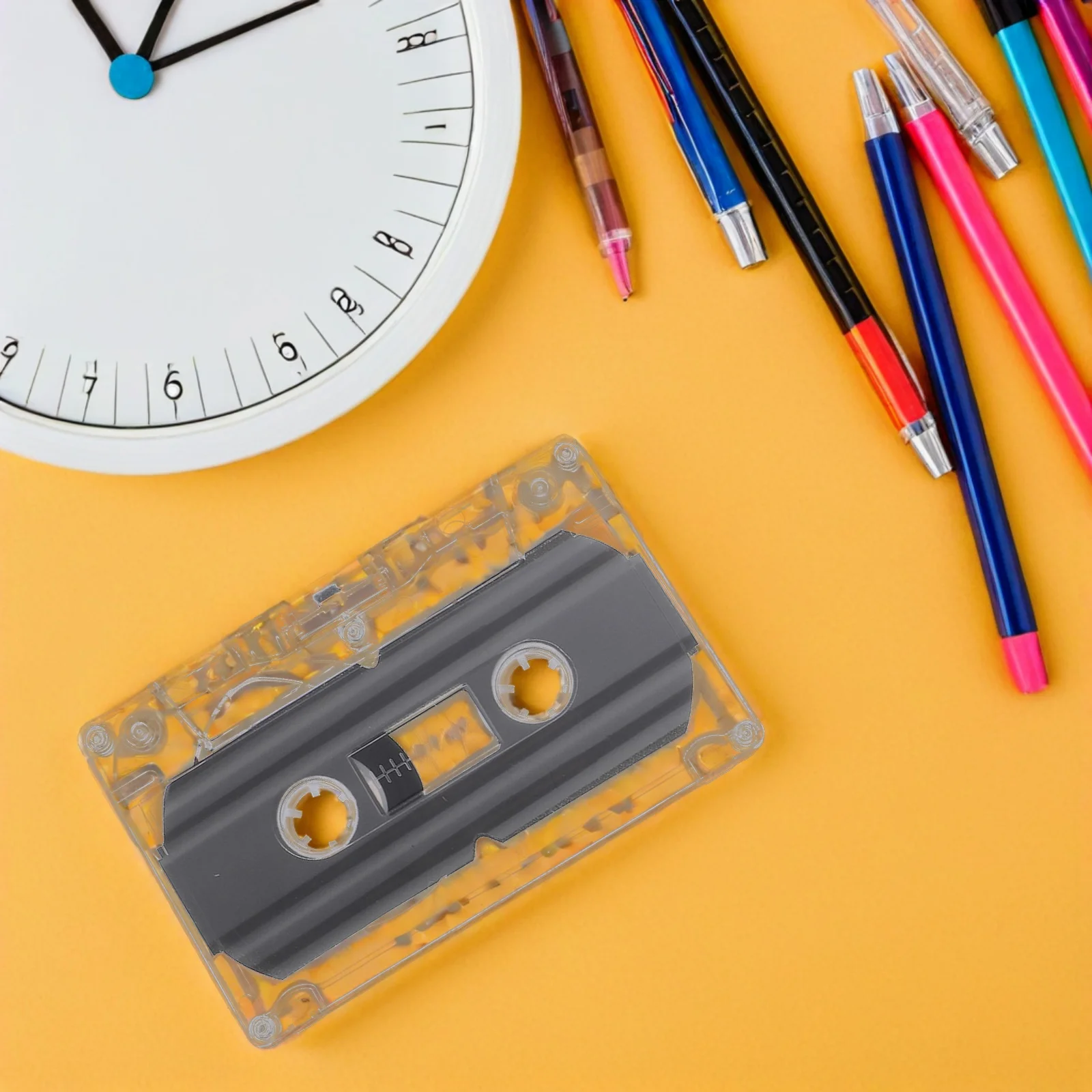 

6 Pcs Blank Cassette Tapes 30 Minute Recording Empty High Transparency DIY Retro Blessing Audio Tape
