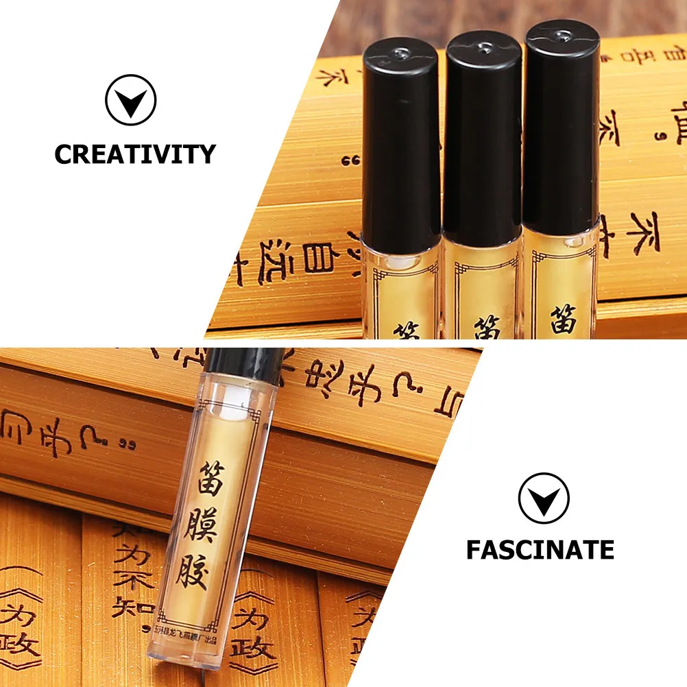 6 Bottles Bamboo Flute Membrane Glue Set Universal Liquid Glue Flute Accessories Repair Tools Maintenance Supplies