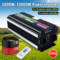 Inverter 10000W Power DC 12V 24V To AC 220V Voltage 50HZ Converter Solar Car Inverter With LCD