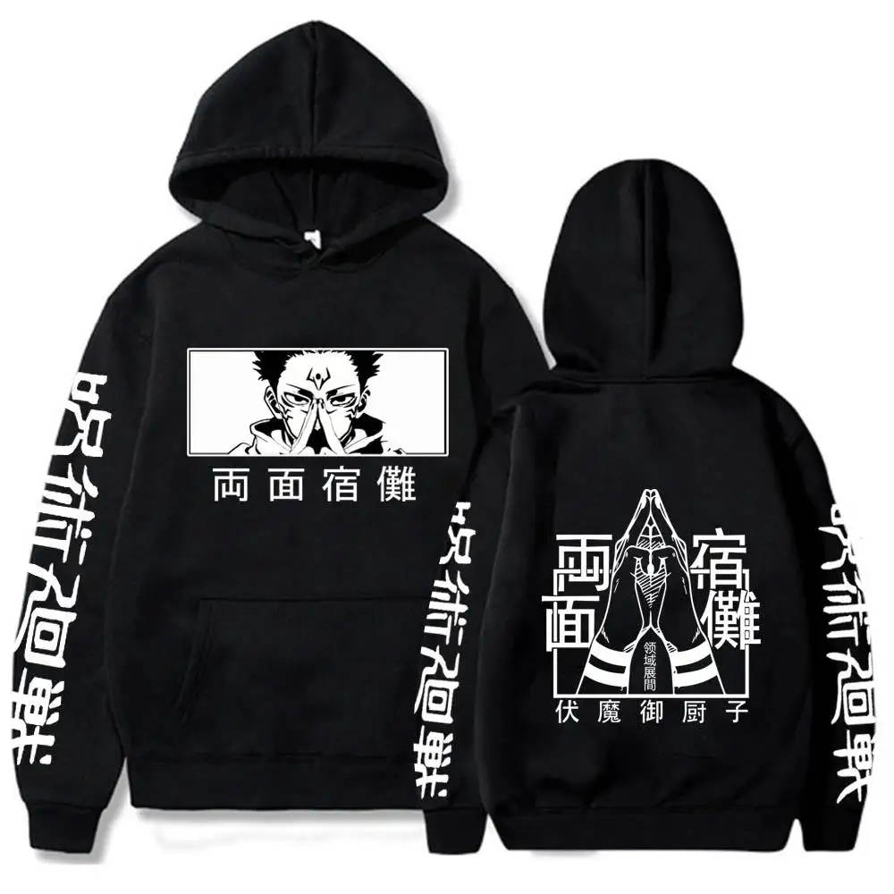 Manga Jujutsu Kaisen Ryomen Sukuna Hoodie Men Women Hooded Sweatshirts Harajuku Autumn Winter Fleece Warm Streetwear Pullover