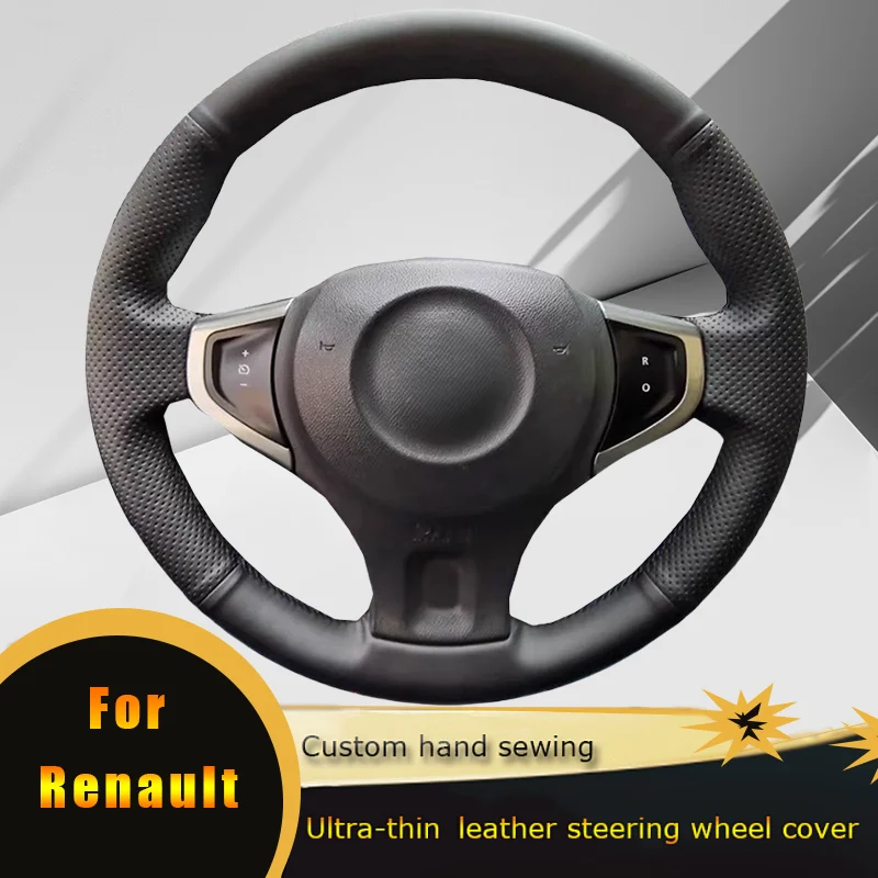 DIY Car Steering Wheel Cover Non Slip Perforated Microfiber Leather For Renault Koleos 2009-2014 Samsung QM5 Car Accessories