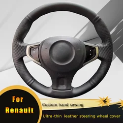 DIY Car Steering Wheel Cover Non Slip Perforated Microfiber Leather For Renault Koleos 2009-2014 Samsung QM5 Car Accessories