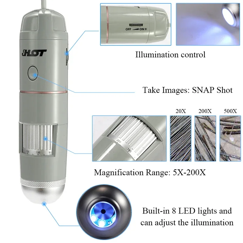 Professional Hair And Scalp Follicle Analysis Instrument, Beauty Salon Handheld USB Amplifier Suitable For Beauty Salons