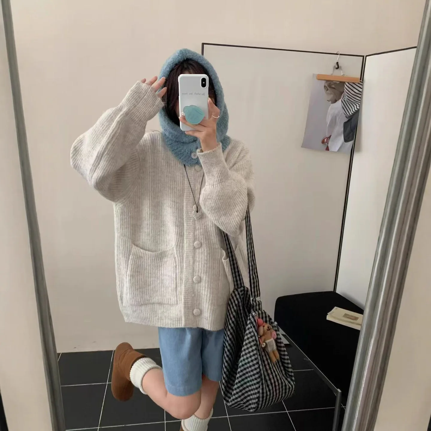 

Women's Sweater Cardigan for Autumn and Winter, High-End Loose-Fit Round Neck Knitted Top