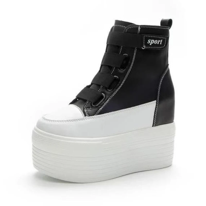 

Новые модные женские ботинки-кроссовки на платформе 10 см, весенне-осенние теплые зимние ботильоны с мехом, из натуральной кожи