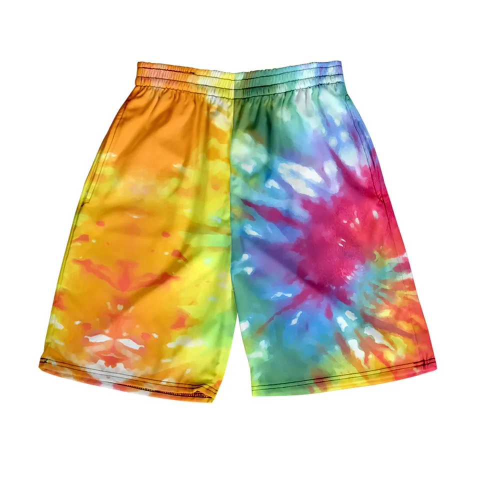 

3D Tie Dye Loose Sport Shorts Men Women Fashion Personality Spiral Colorful kimono Short Pants Hot Sale Sweatpants