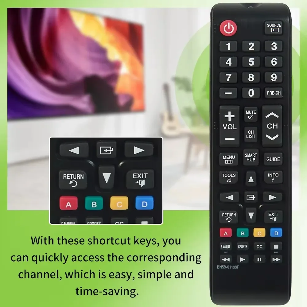 ZLRLMHY BN59-01199F Samsung TV Remote Control Universal Controller BN59-01180A