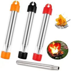 Outdoor Camping Blow Fire Tube, Tubo de fogo dobrável de alta eficácia, Tiny Beach Garden Tool, Equipamento de acampamento, Soprando Fire Stick