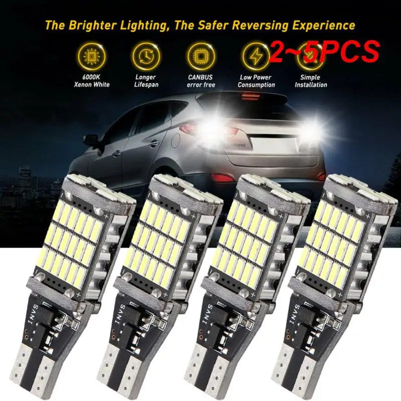 2~5PCS 2x Canbus T15 W16W LED Bulbs Reverse Lights 4014SMD Car LED Back Up Rear Lamp For 5 Series E60 E61 F10 F11 F07 Mini