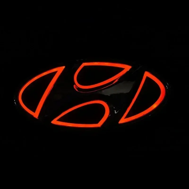 For Hyundai LED Light Up Car Emblem Badge Sticker Front & Rear Logo Decal For Tucson Elantra Kona Santafe Verna Veloster Accent - view 4