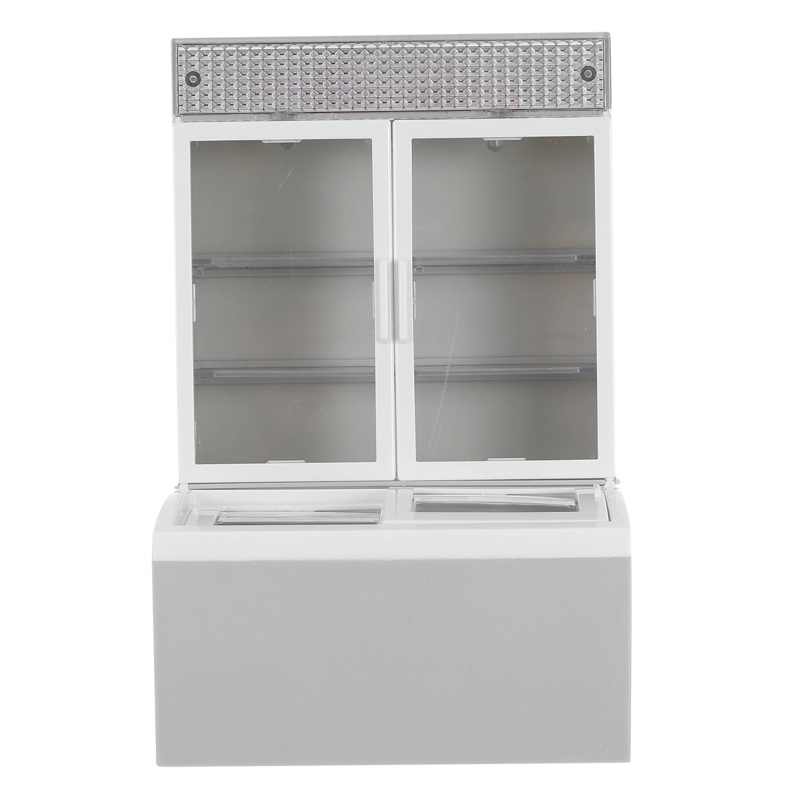 

Simulation Ice Cream Cabinet Miniature Display Fridge Toy Dollhouse Kitchen Plastic Kids Pretend