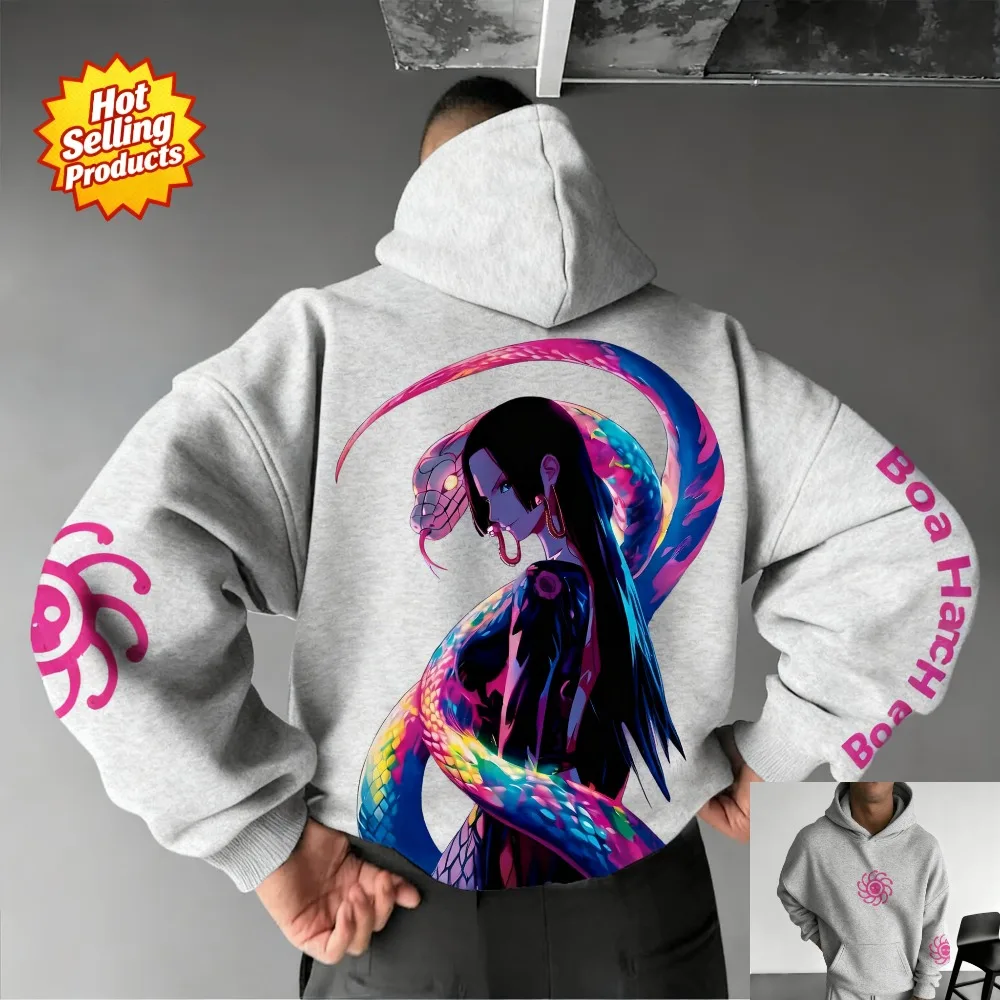 قطعة واحدة هوديي بوا هانكوك أنيمي البلوز الرجال النساء القطن المتضخم فضفاضة تناسب الراحة الشارع الشهير للجنسين الخريف الشتاء ​