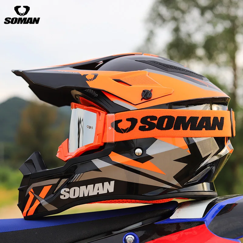 

SOMAN DOT Motocross Helmet Professional Racing Off Road Full Face Helmet Motorcycle Off-Road Cartoon ATV Motorcycle MTB Helmet