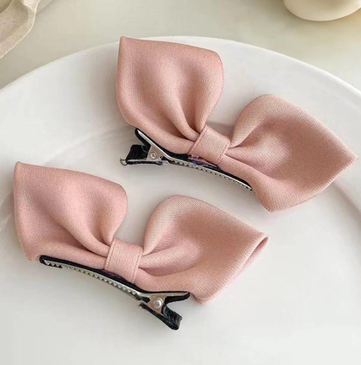 2 قطعة ثلاثية الأبعاد النسيج Bowknot مقاطع الشعر للطفل الفتيات الأميرة الأساسية تكدرت الجانب المشابك غير سامة لطيف إكسسورات شعر الأطفال