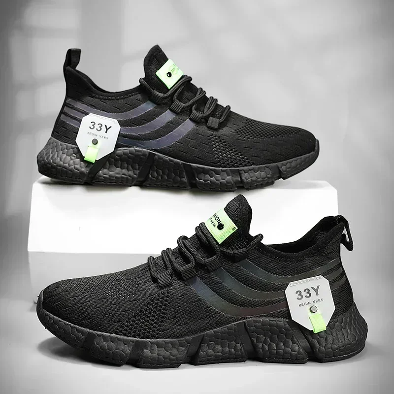 Męskie buty sportowe na co dzień Oddychające lekkie trampki Outdoor Mesh Czarne buty do biegania Sportowe buty do biegania Tenis Buty do chodzenia