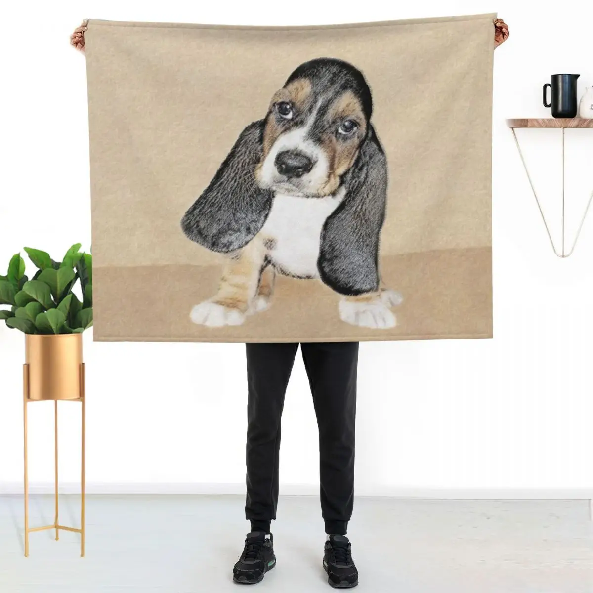 Basset Hound Puppy Throw Blanket Plush Flannels Fashion Sofas sofa bed Flannel Hairy Blankets