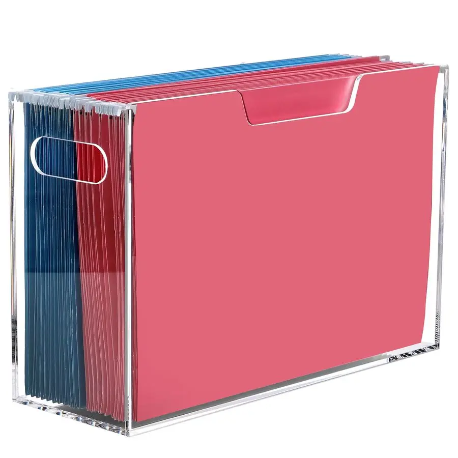 

Органайзер для документов формата Legal Size, акриловый переносной подвесной органайзер для файлов с ручками, прозрачный держатель для папок, коробка для хранения документов