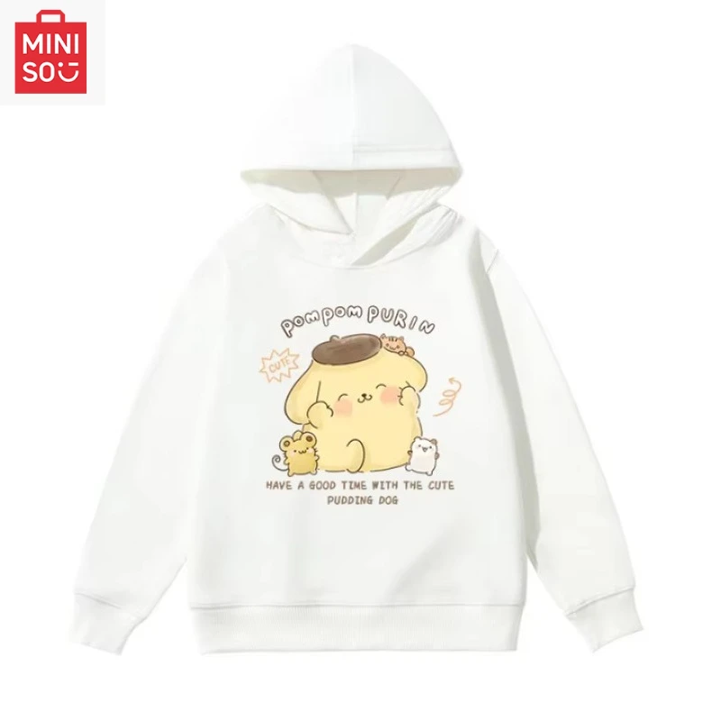 

Sanrio fun and cute kuromi print, fashionable and warm hooded sweatshirt, autumn and winter outdoor casual wool pullover hoodie
