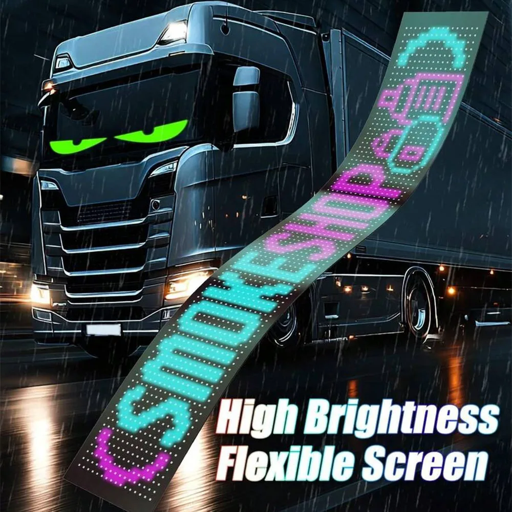 Écran d'affichage Flexible LED Programmable, panneau RGB intelligent et câble USB, panneau LED défilant, application Bluetooth, Animations de conception de bricolage, tatouage