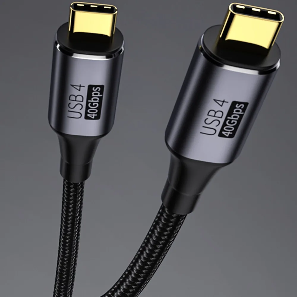 Cable de carga rápida Thunderbolt 3 de 8K a 60Hz, 40Gbps, USB 4,0, USB C a tipo C, cable de datos, cabeza recta/codo tipo C a tipo C