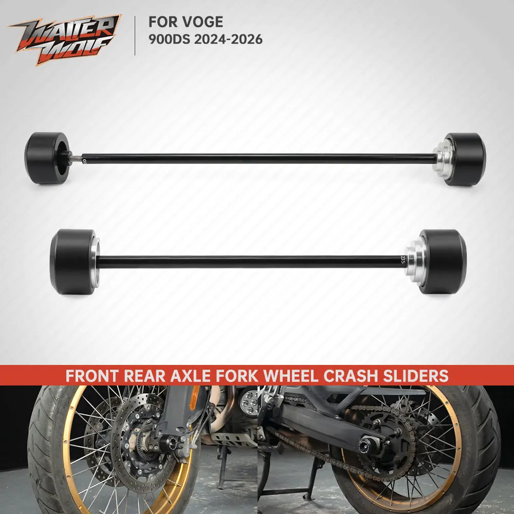 

Защитные слайдеры переднего и заднего колеса 2025 900DS для VOGE 900 DS DS900 2024-2026: защита оси, вилки, маятника, шпинделя от падений
