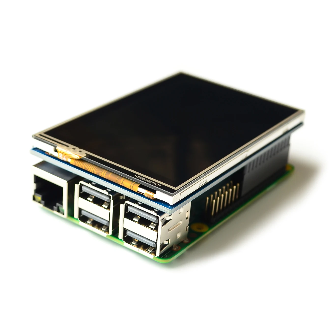 Raspberry PI 3B 3.5inch touch display housing can be installed cooling fan 2 in 1 ABS box