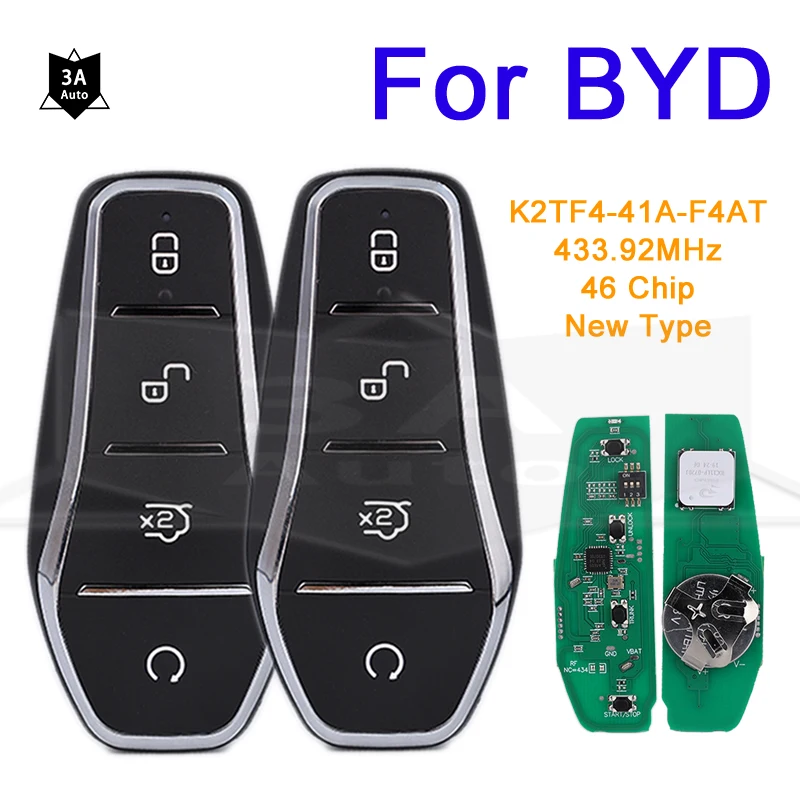 Car Remote Key 433.92MHz for BYD Qin PLUS DM-i Qin PLUS EV Yuan PLUS SONG Keyless Go ID46 Chip K2TF4-41A-F4AT Car Keys