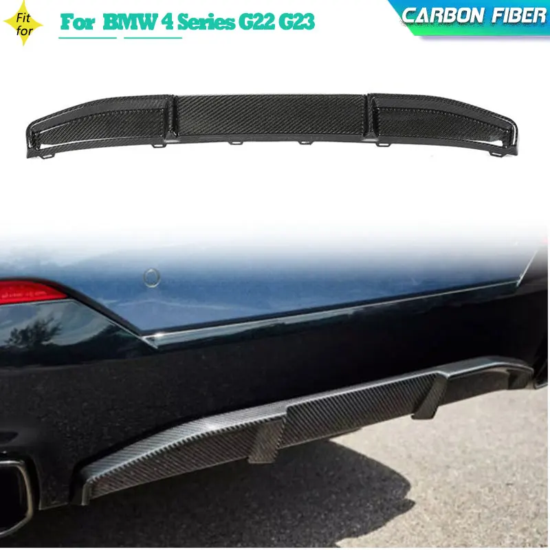 Carbon Fiber Car Rear Bumper Diffuser Lip Spoiler for BMW 4 Series G22 G23 M-Sport 2-Door 2021 2022 Rear Lip Chin Apron Body Kit