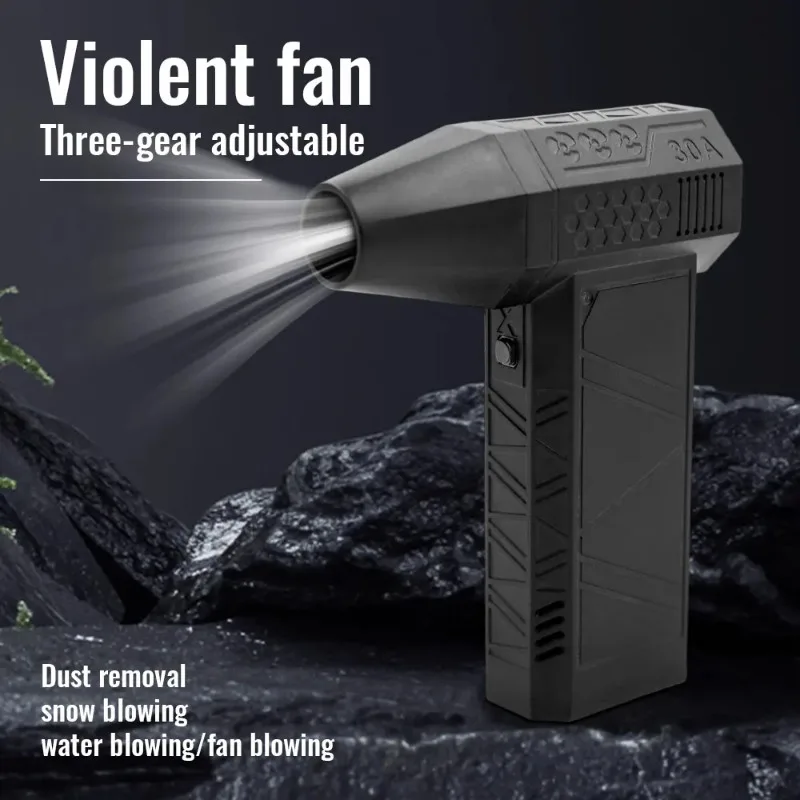 Mini Turbo Jet Fan Electric Air Duster with 3 Gear Adjustable 130000RPM Wind Speed 52m/s Car Computer Cleaning Blower Tool