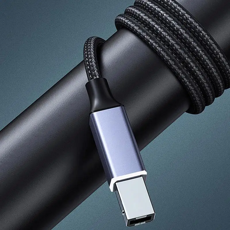 New New Type-C/USB To USB B 2.0 Printer Cable Braided High Speed Data Transfer Cord For Laptop Scanner