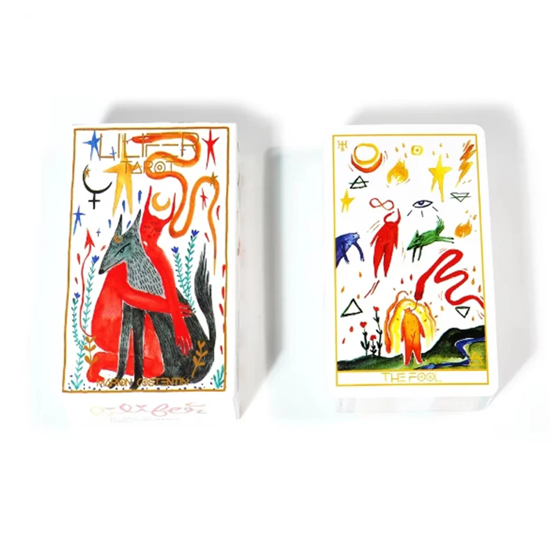 Lilifer Tarot 10.3*6 Cm 78 Cps Illustration Was Intuitively Painted By Hand with Watercolors Based on Rider Waite System - view 2