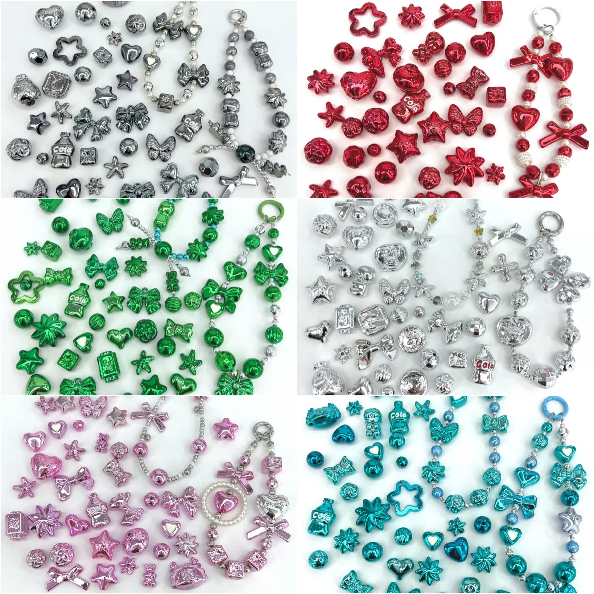 

50/100g UV mix electroplated metal DIY bracelet accessories trinkets mobile phone chain loose bead material high-end Christmas