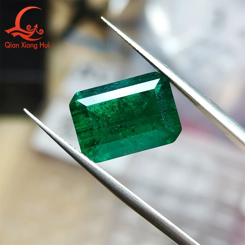 Dark Opaque Green Rectangular Lab-Grown Hydrothermal Emerald 4x6mm to 13x18mm with More Minor Inclusions for Jewelry Designs