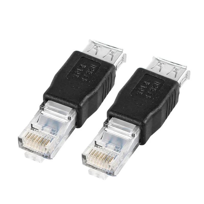 PC USB to RJ45 암 A 노트북 LAN 네트워크 케이블, 이더넷 컨버터, 변압기 플러그, RJ45 커넥터 어댑터, 도매 2 개