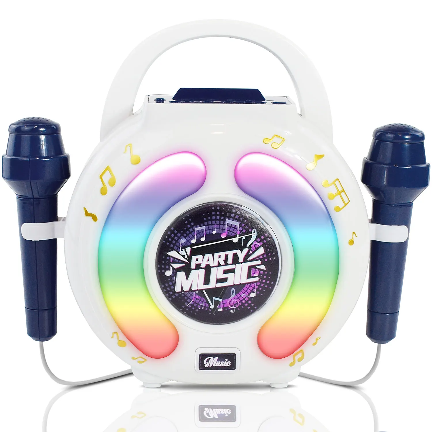 Macchina per karaoke per bambini con 2 microfoni Giocattolo musicale per karaoke portatile con funzione di cambio vocale di registrazione della luce per regalo per ragazze e ragazzi