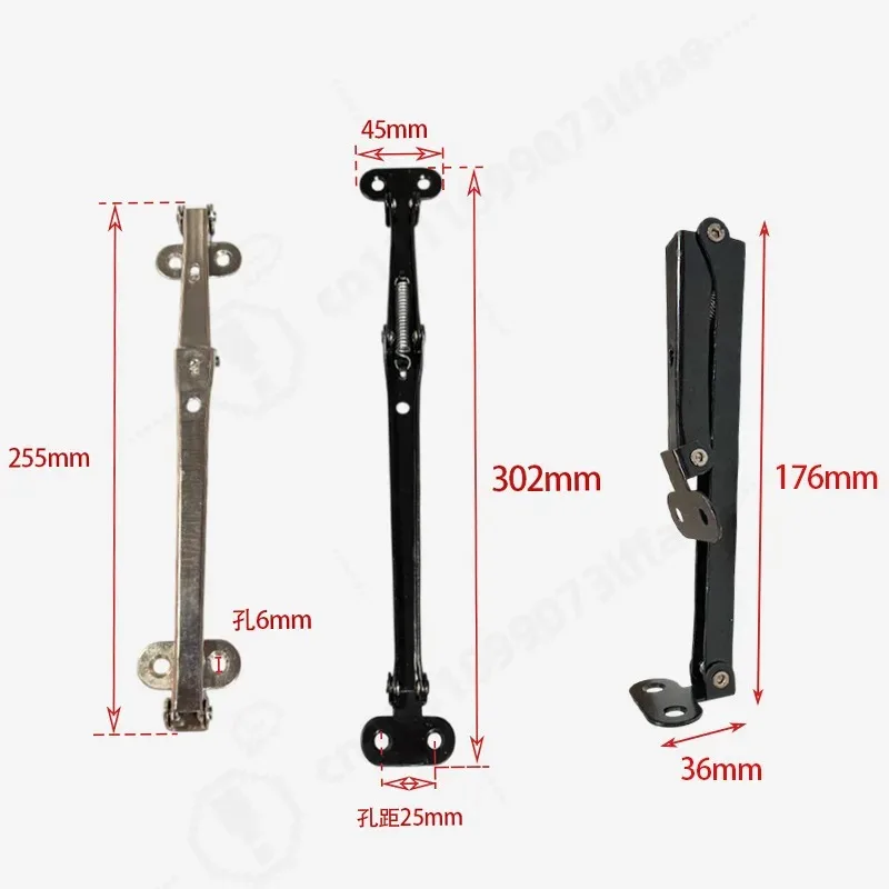 Support Pull Rod 90 Degree Folding Hinge 180 Degree Tabletop Concealed Flip Plate Hinge for Thin Panel