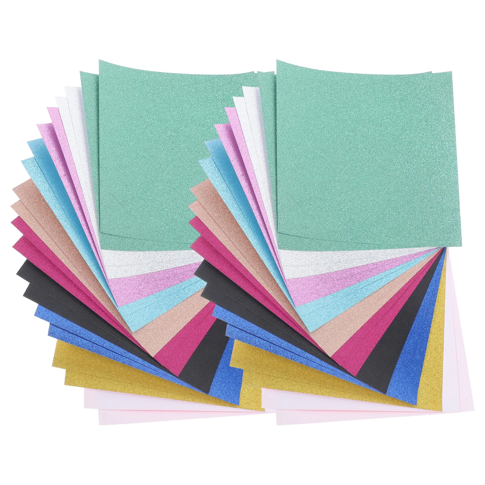

2pcs Glitter Cardstock Paper Craft Sheets Sparkly Colorful Diy Card Making Supplies For Greeting Cards Wrapping Scrapbooking