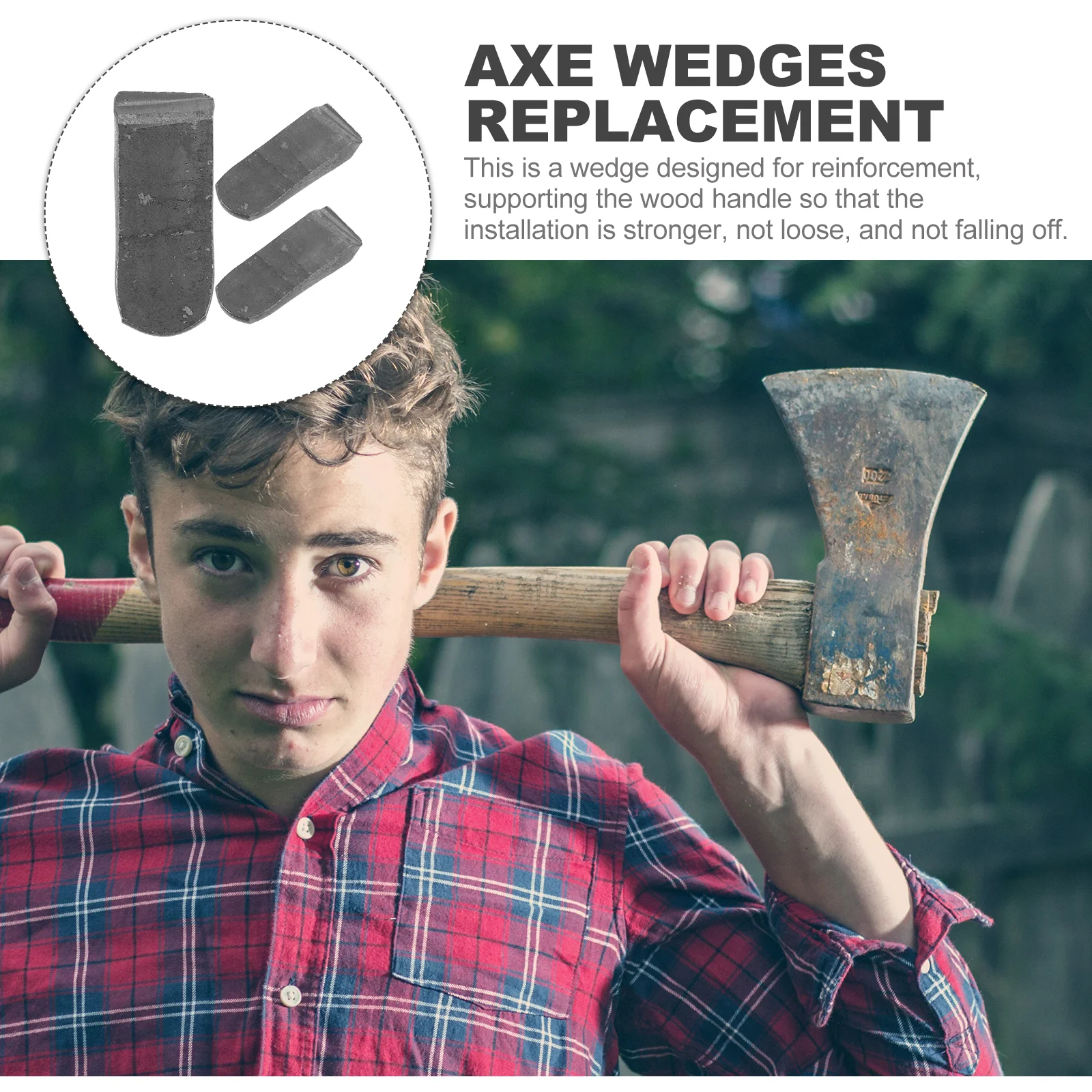 

3pcs Iron Axe Tool Wedges Metal Replacement Wedge for Handle Strengthening Repair Taper Wedge for Hammer Hatchet Ax Axe Handle