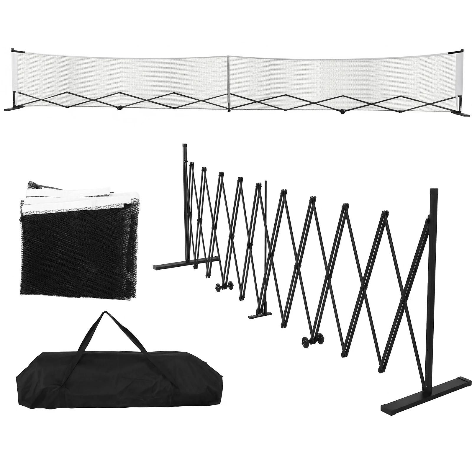 

Movable Net Posts with Wheels Professional Pickle Ball Game Net Stand Aluminum Alloy 22ft for Backyards Driveways & Garages